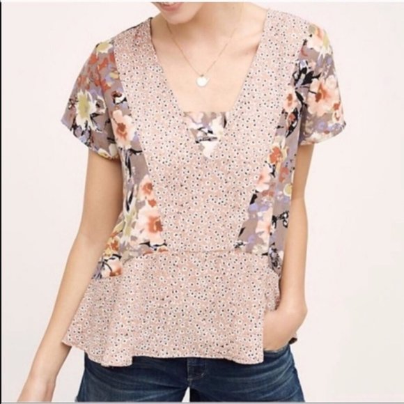 Anthropologie Tops - Anthropologie En Elle Peplum Verina Floral Top